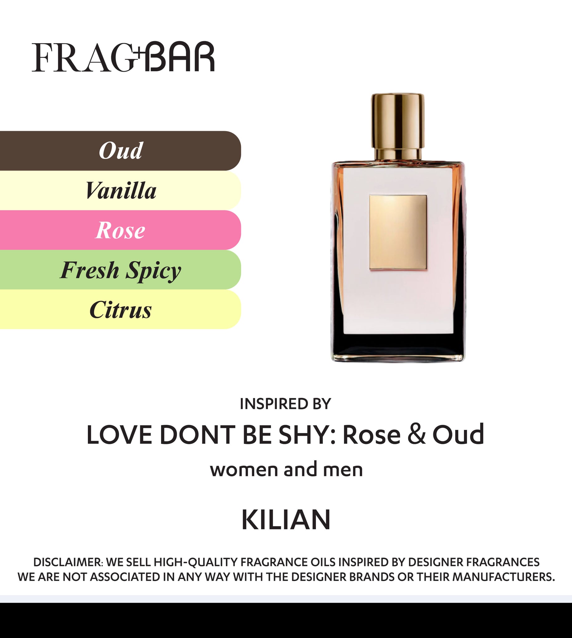 LOVE DONT BE SHY: Rose & Oud Inspired by Kilian | FragBar– Frag+Bar