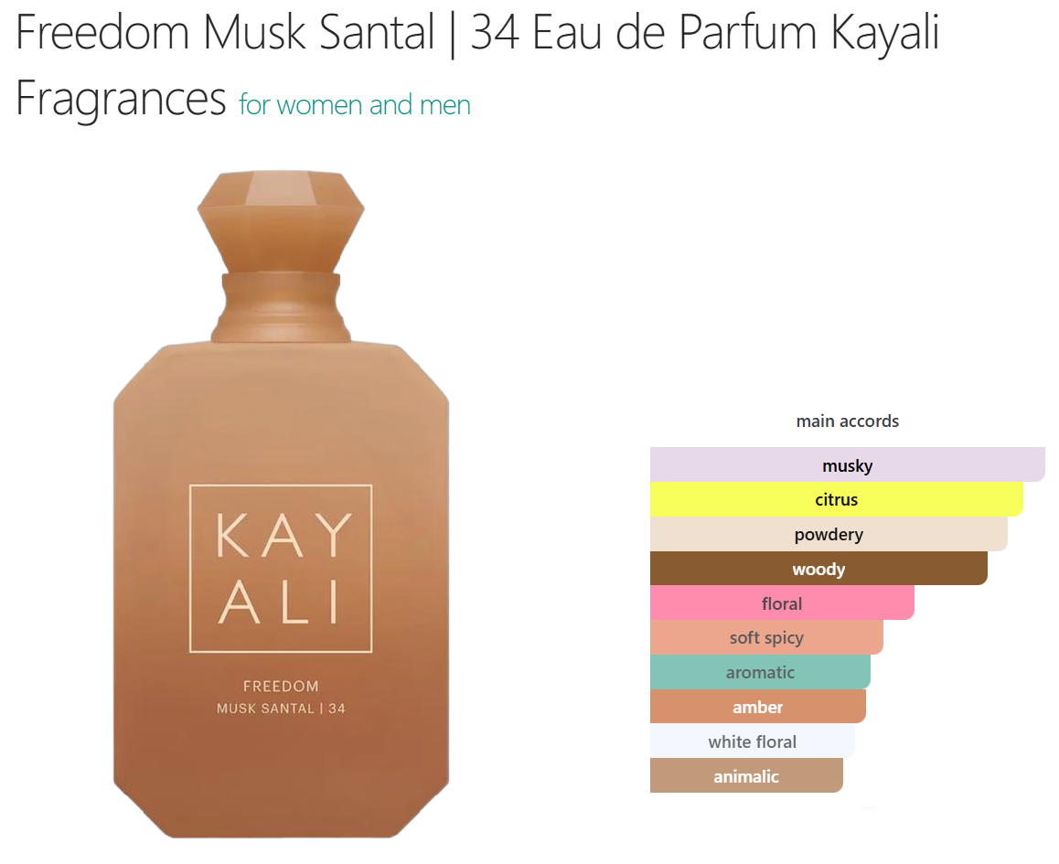 FREEDOM MUSK SANTAL | 34 Inspired by Kayali | FragBar– Frag+Bar